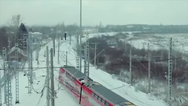 Двухэтажная электричка ЭШ2 (Аэроэкспресс) смотреть онлайн