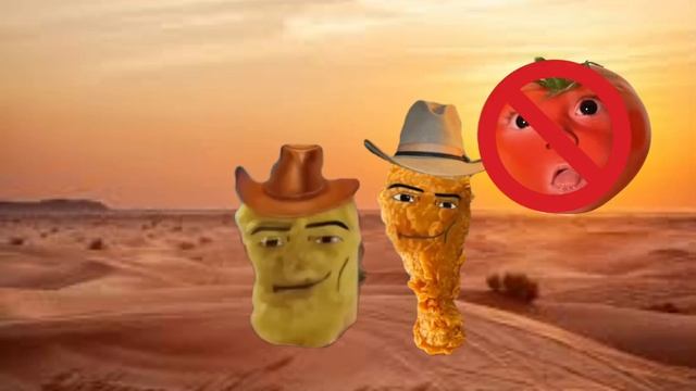 стоять ковбой 🤠 слово наггетса помидор на асфальте 2
