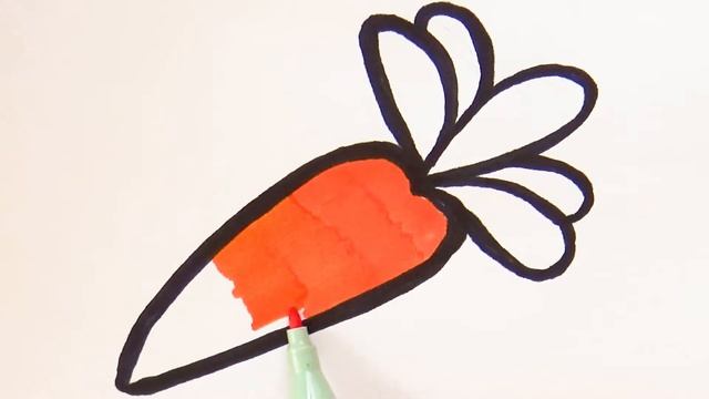 Раскраски для Детей  Нарисуйте и Раскрасьте  Морковь | How To Draw And Color Carrots
