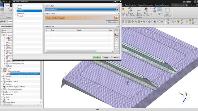 Создание заклепок с учетом шляпки (CBUSH+RBE3) в составе AFEM