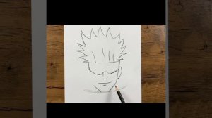 как нарисовать Годжо Сатору карандашом