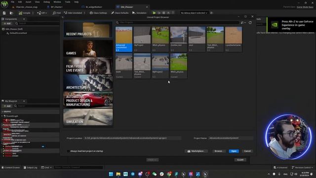 Настройка меню выбора персонажа UE54