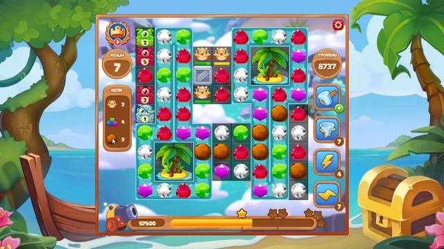 Как пройти уровень 8737 игры Сокровища Пиратов смотреть онлайн