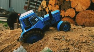 Трактор МТЗ 82 буксует в песке масштаб 1 к 10.апгрейд пер?