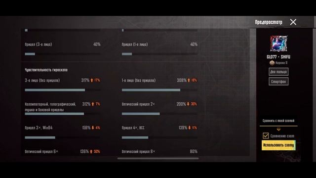 Чувствительность GLO77 - SHIFU 2025 Pubg Mobile | Чувствительность смотреть онлайн