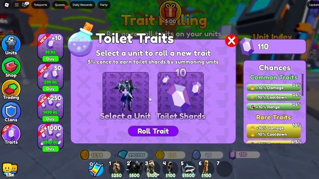 Как правильно чарить Юнитов в TTD Trait Rolling Area #roblox #towerdefence смотреть онлайн