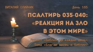 День 165. Псалтирь 035-040: Реакция на зло в этом мире | Библия на каждый день | Благая весть