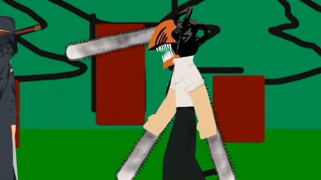 Человек бензопила VS  Человек катана