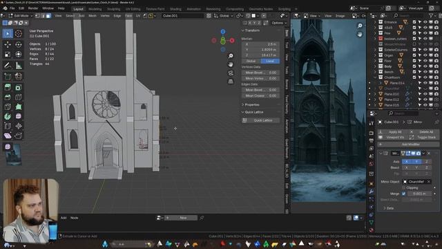 Затонувшая церковь. Blender, Unreal #2