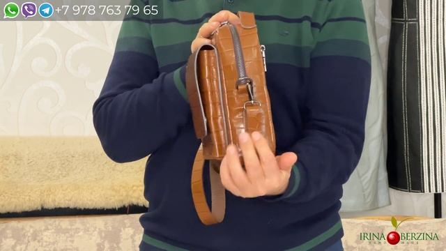 Авторская мужская сумочка Витель 05. Пошив из кожи крок