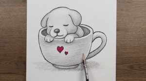 Как очень легко нарисовать милую собаку карандашом