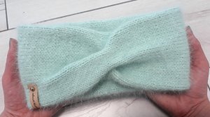 Двойная повязка с перехлестом и невидимым швом. Вязание спицами. Мастер-класс