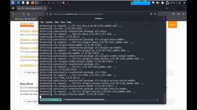 Kali Linux 2024.1 установка VLC Media Player из Terminal. #kalilinux #vlcmediaplayer