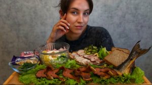 МУКБАНГ | ОКРОШКА НА КВАСЕ | ГОРБУША КОПЧЕНАЯ | ГРУДИНКА САЛО | СЛАДОСТИ ИЗ КБ| летнее настроение))