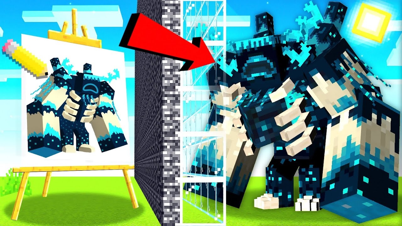 Майнкрафт,но РИСУНКИ СТАНОВЯТСЯ ЖИВЫМИ в БИТВЕ МОБОВ... смотреть онлайн