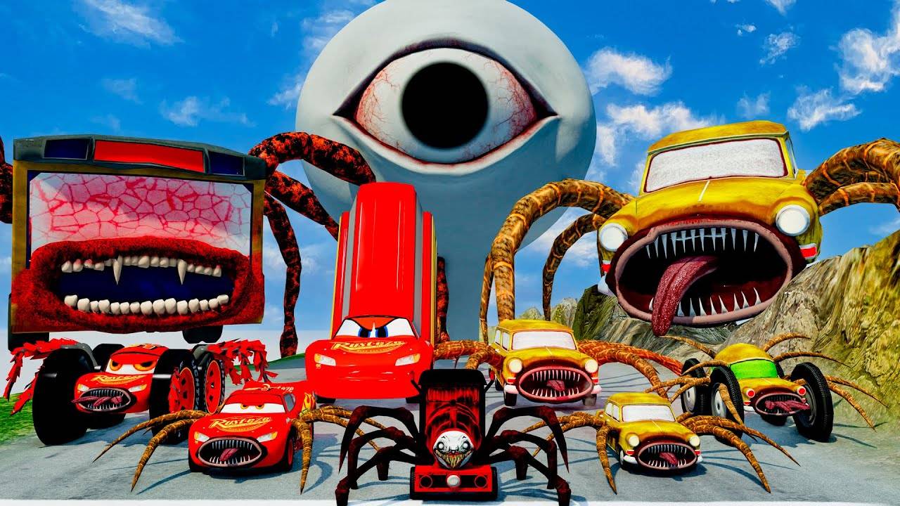 Большие И Маленькие Машины Против Безумного Скоростного Спуска С Пожирателем Автомобилей И Башней С смотреть онлайн