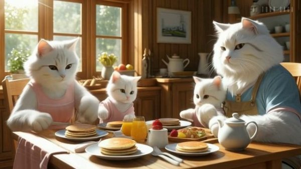 😻Cat Family’s Meow Café _ Morning Moments & Meow Café Magic _ Animation Story 🐾🥐☕🏘️
