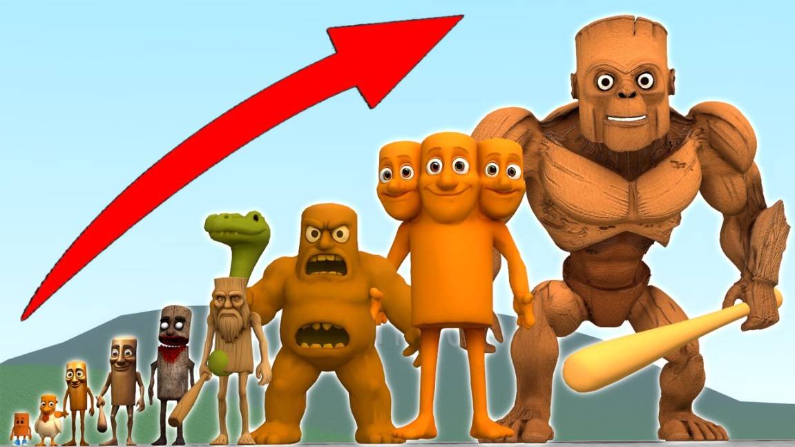 Новая Эволюция Итальянского 3d-мема Tung Tung Sahur Brainrot в Garry's Mod