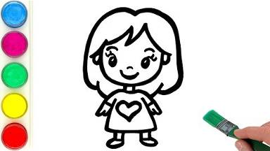 Рисуем и раскрашиваем девочку. Детям и начинающим смотреть онлайн