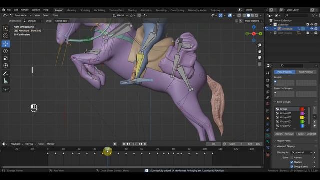BLENDER 3.6 и UPBGE подготовка и заброс персонажа на лошади в ?