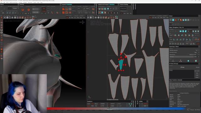 UV развертка волос | Stylized Girl #44 (Blender, RizomUV)