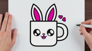 КАК НАРИСОВАТЬ КРУЖКУ КАВАИЙНОГО КРОЛИКА