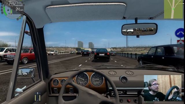 City Car Driving - Мод на трафик - Вроде работает - Руль Logitech G27 смотреть онлайн