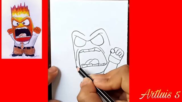 ГНЕВ из мультика Головоломка 2 нарисовать поэтапно
