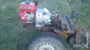 Самодельный мотоблок на червячном редукторе. Пробую к