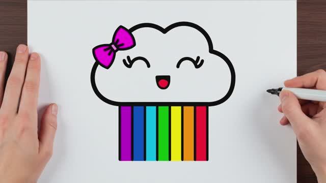 КАК НАРИСОВАТЬ ОБЛАКО В СТИЛЕ КАВАИ смотреть онлайн