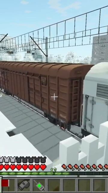 Товарный поезд на жд переезде @SanychMinecraft смотреть онлайн