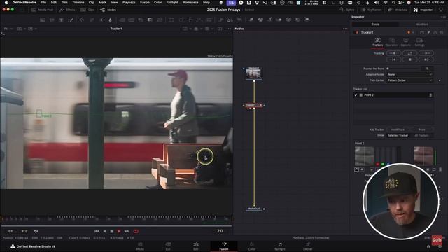 Трекинг векторной маски, перекрываемой проходящим объектом во вкладке [Fusion] DaVinci Resolve смотреть онлайн