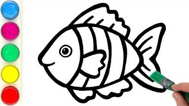 Рисуем рыбку. Малышам и начинающим смотреть онлайн