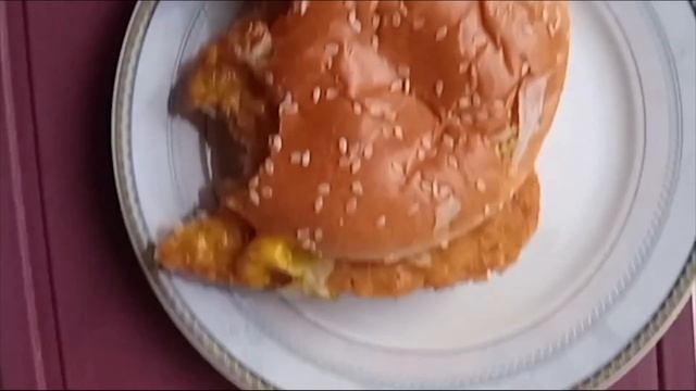 пробую бургер Чекин хит карри от вкусно и точка
