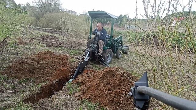 .Самодельный минитрактор. Первая земляная работа на  э