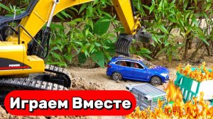 Машинки мультики 🚗 Спасаем игрушки в песке с экскаватором и грузовиком — Игрушки мультики детям