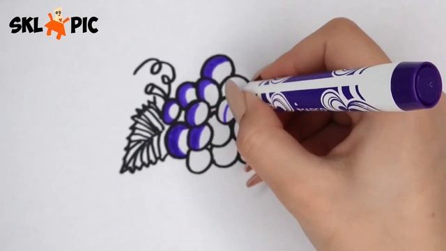 Раскраска для детей Виноград. Как Нарисовать Виноград