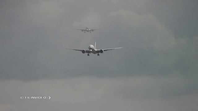 ✈Прерванный заход. Боинг 777 Домодедово