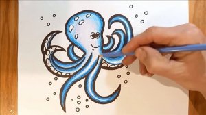 Как нарисовать осьминога / how to draw an octopus. 0+