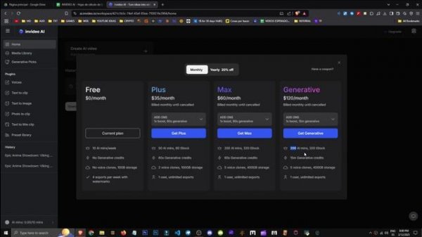СТОИМОСТЬ INVIDEO  AI  - ЦЕНЫ НА СОЗДАНИЕ ВИДЕО