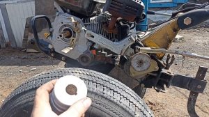 Устанавливаю фрезы на мотоблок «Хутер» и рассказываю