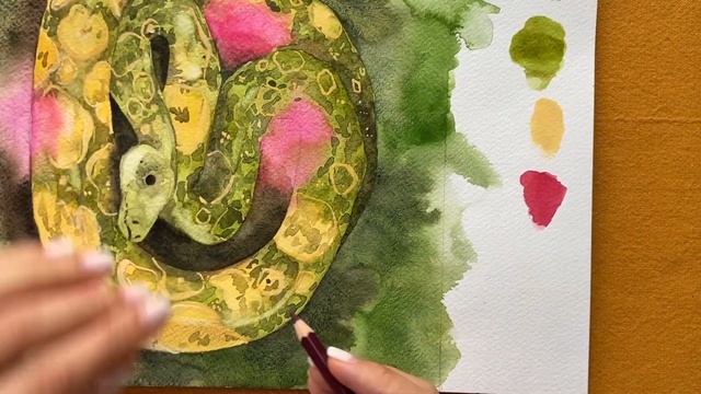 Рисую символ Нового 2025 года 🐍 В главных ролях: акваре? смотреть онлайн