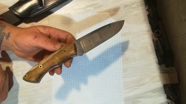 Нож из стали х12мф ручной работы. Рукоять из фисташки. смотреть онлайн