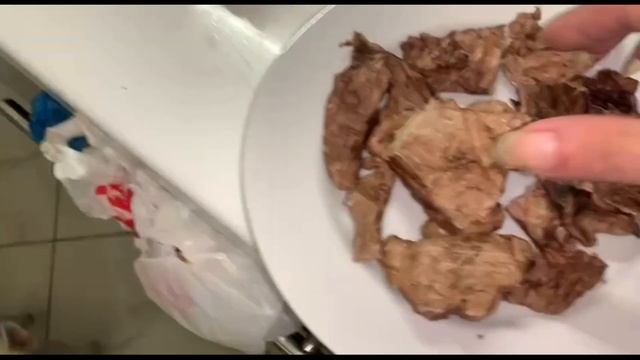 Делаем лакомство для хвостиков, сушим легкое в сушилк?