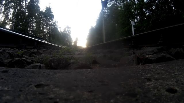 ЭД4М-0299 камера под поезд / Перегон Зелёный бор—Фабрика 1 мая / Съёмка 13.06.2022 / ЭД4М в Москву