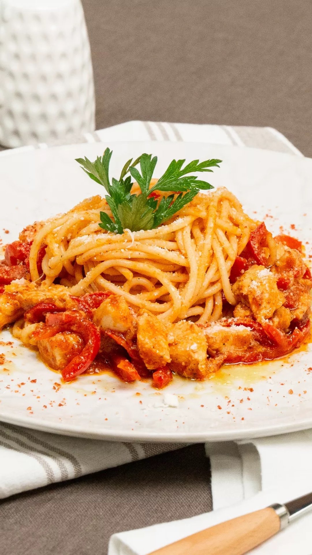 Вок (курица) с овощами.