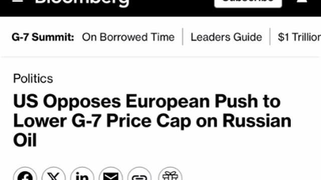 🇺🇸🇷🇺🇪🇺США выступили против снижения потолка цен на российскую нефть — Bloomberg смотреть онлайн