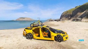 СПУСК БЕЗ ТОРМОЗОВ НА САМОМ ДЛИННОМ ЛИМУЗИНЕ DODGE CHALLENGER ПО ТРАМПЛИНУ В ГТА 5