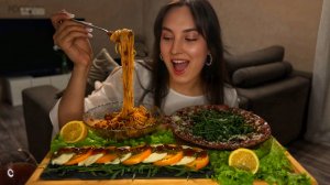 MUKBANG | СПАГЕТТИ БОЛОНЬЕЗЕ КАРПАЧЧО КАПРЕЗЕ 🍝 | Italian food | вопрос/ответ