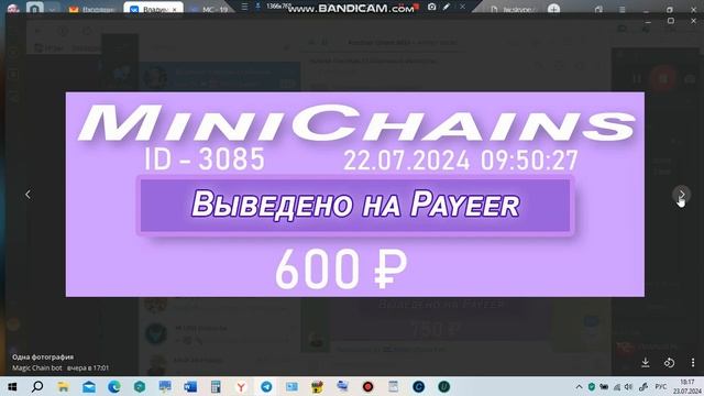 #живаяочередь #MiniChains выплаты партнёрам 21-23 июля 2024 года